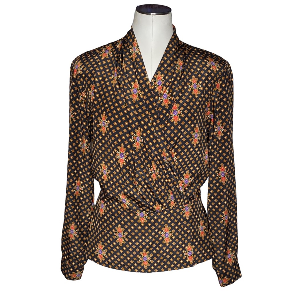 Vintage Evan Picone Wrap Peplum Blouse
